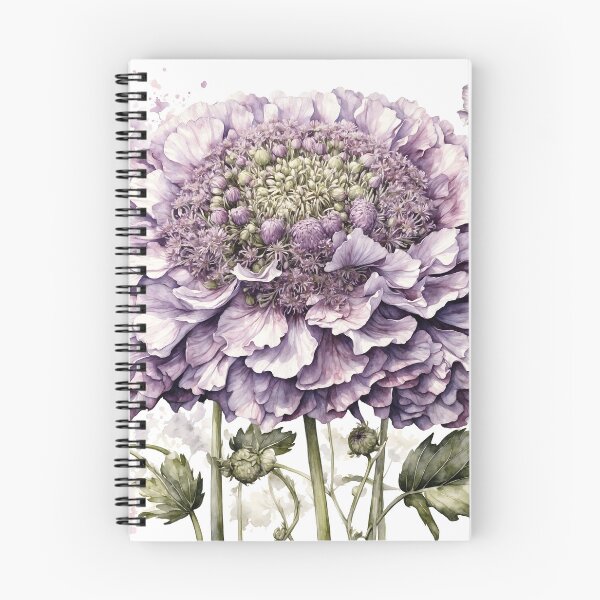 Item preview, Scabiosa Flower Watercolor Painting designed and sold by RawNaturePrints.