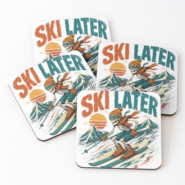 Item preview, Ski Later Skiing Winter Sport Skier Fan designed and sold by SkeletonsDanger.