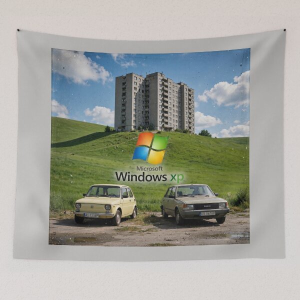 Item preview, Windows XP Bliss with Vintage Cars – Nostalgic Meme designed and sold by Late Theory.