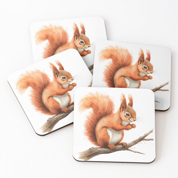 Item preview, Red Squirrel Watercolor Painting designed and sold by RawNaturePrints.