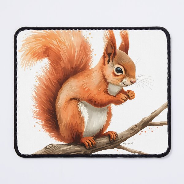 Item preview, Red Squirrel Watercolor Painting designed and sold by RawNaturePrints.