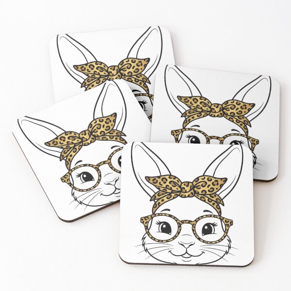Item preview, Cute Bunny With Leopard Print Glasses And Bow Easter designed and sold by raedattia.