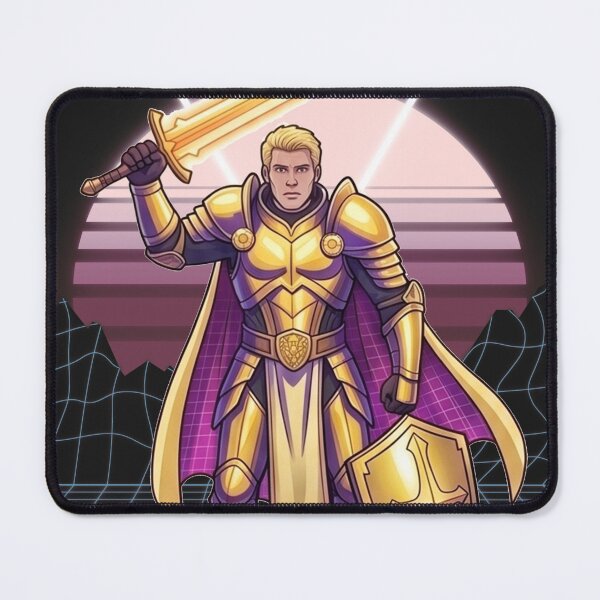 Item preview, Retro Synthwave Golden Armor Knight Paladin designed and sold by RamjoVerse.