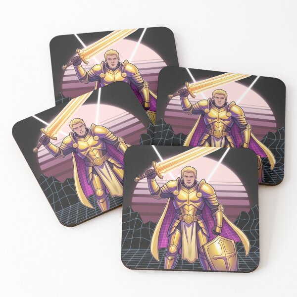 Item preview, Retro Synthwave Golden Armor Knight Paladin designed and sold by RamjoVerse.