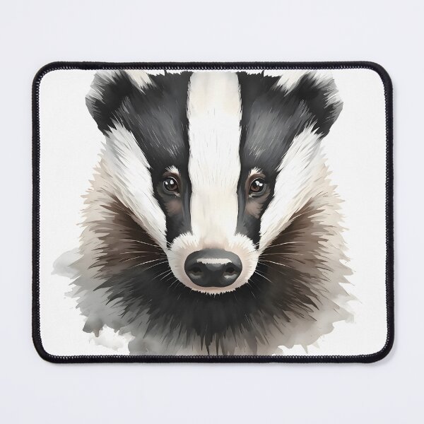 Item preview, Badger Watercolor Painting designed and sold by RawNaturePrints.