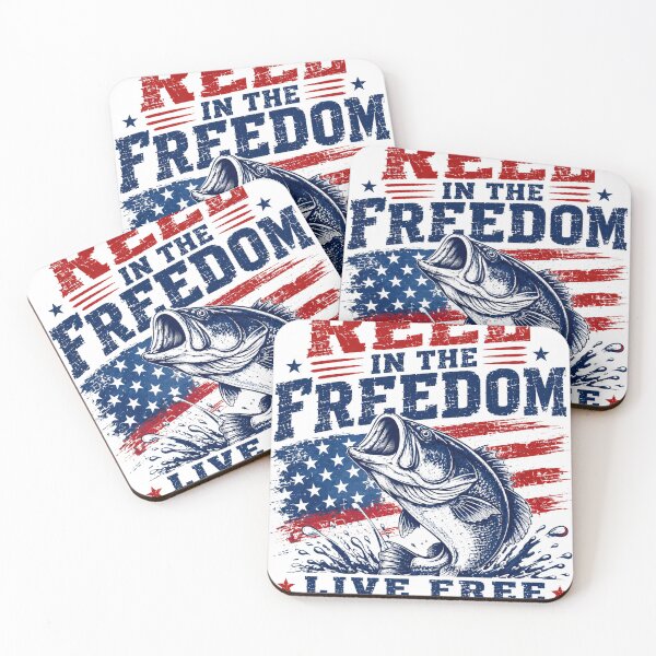 Item preview, Reel In The Freedom Live Free Fish Hard Fishing Patriot Angler American designed and sold by SkeletonsDanger.