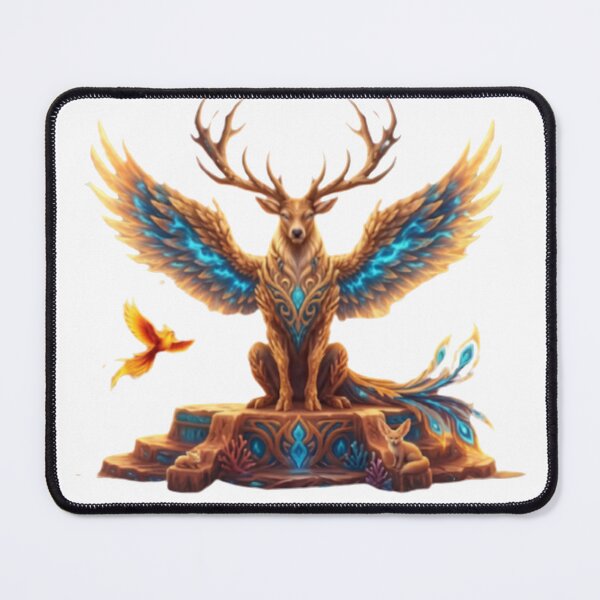 Item preview, Angel winged deer and phoenix-magical fantasy creature art designed and sold by PwR95.