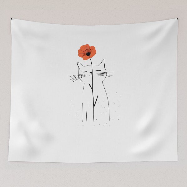 Item preview, Minimalist Cat Flower designed and sold by TomTeee15.