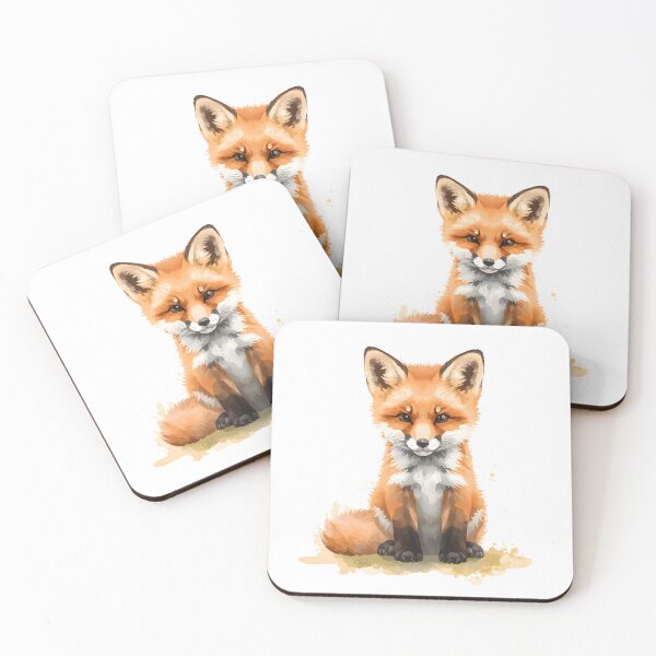 Item preview, Baby Fox Cub Watercolor Painting designed and sold by RawNaturePrints.