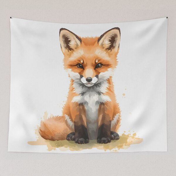 Item preview, Baby Fox Cub Watercolor Painting designed and sold by RawNaturePrints.