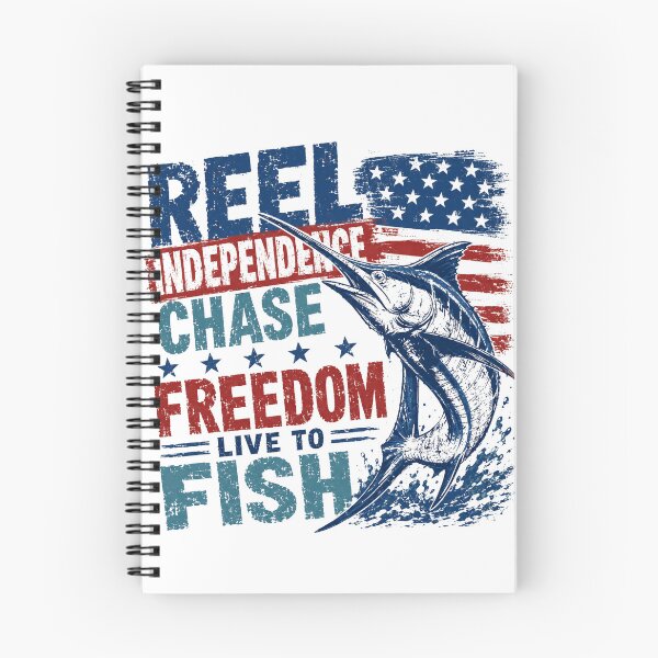 Item preview, Reel Independence Chase Freedom Live To Fish American Angler Fourth Of July designed and sold by SkeletonsDanger.
