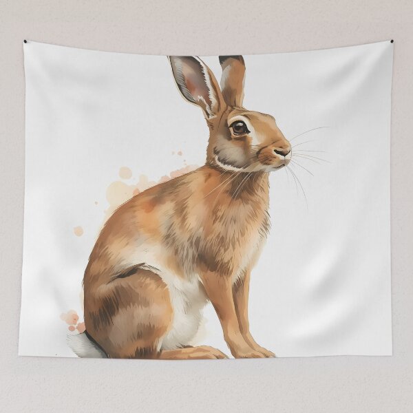 Item preview, Brown Hare Watercolor Painting designed and sold by RawNaturePrints.
