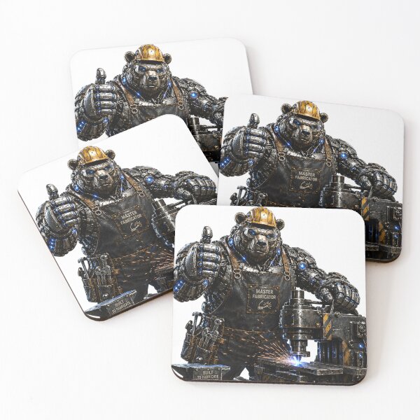 Item preview, Steel Bear Master Fabricator – Mechanical Cyber Bear | Industrial Metal Fabrication Expert | Funny Workshop Art designed and sold by SteelCoat Studio.