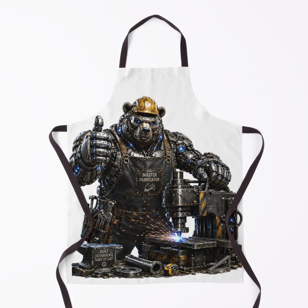 Item preview, Steel Bear Master Fabricator – Mechanical Cyber Bear | Industrial Metal Fabrication Expert | Funny Workshop Art designed and sold by SteelCoat Studio.