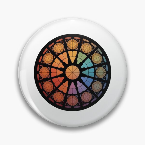 Item preview,  Gothic Cathedral Rose Window Rainbow Stained Glass Art designed and sold by ByKayaPrints.