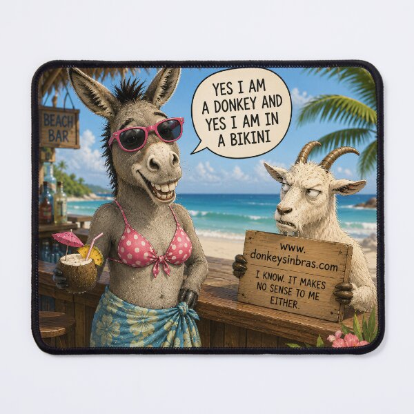 Item preview, Donkey at the beach bar designed and sold by DonkeysinBras.