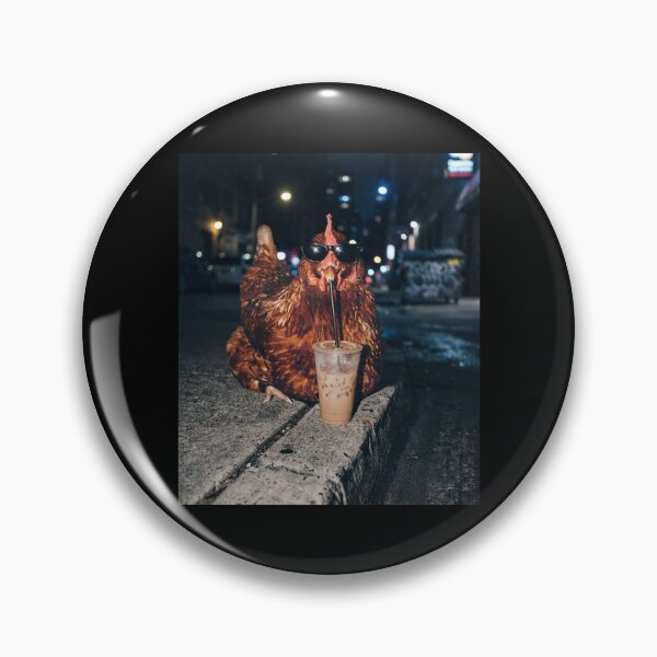 Item preview, Chicken Wearing Sunglasses Drinking Iced Coffee Funny Meme designed and sold by PabloHaney.