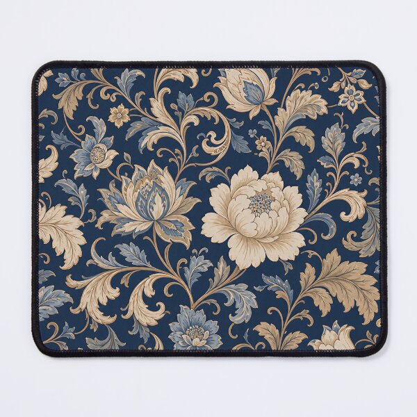 Item preview, Midnight Blue Floral Elegance – Luxury Seamless Pattern Design designed and sold by Jandedan.