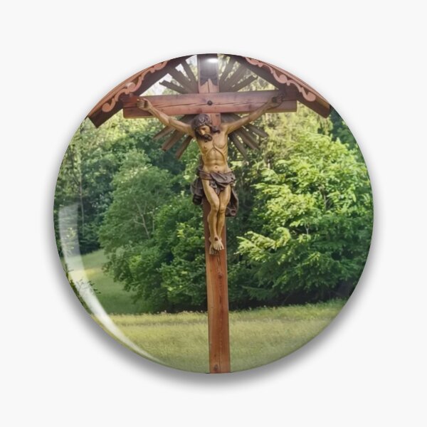 Item preview, Religious Wayside Shrine with Crucifix in Nature designed and sold by pasalagabriela.