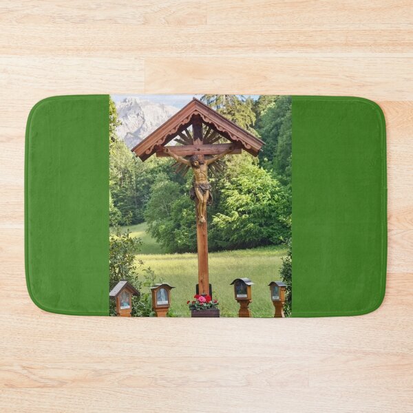 Item preview, Religious Wayside Shrine with Crucifix in Nature designed and sold by pasalagabriela.