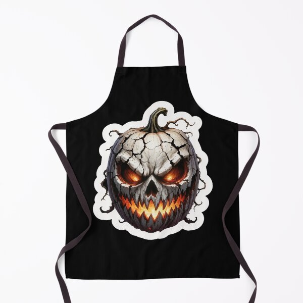 Item preview, Creepy Skull Pumpkin with Glowing Eyes Halloween Horror Jack O Lantern Sticker Design designed and sold by OksArtStudio.