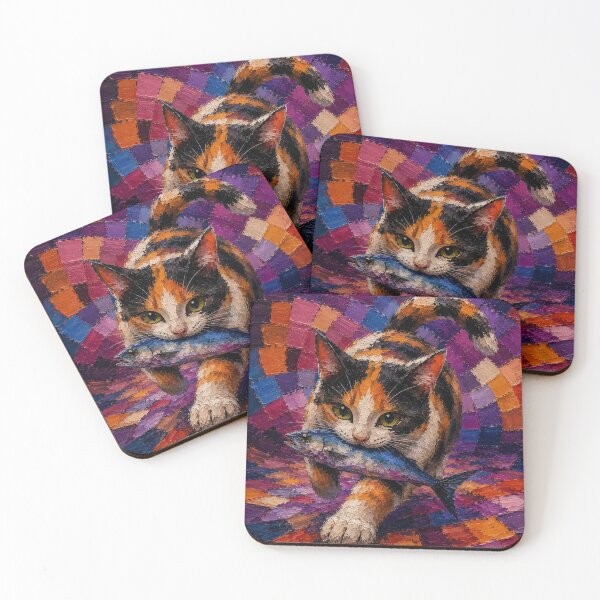 Item preview, Stray Calico Cat Lucky Catch designed and sold by Mindworx21.