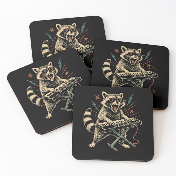 Item preview, Funny Raccoon Keyboard Player Musician designed and sold by Moizento.