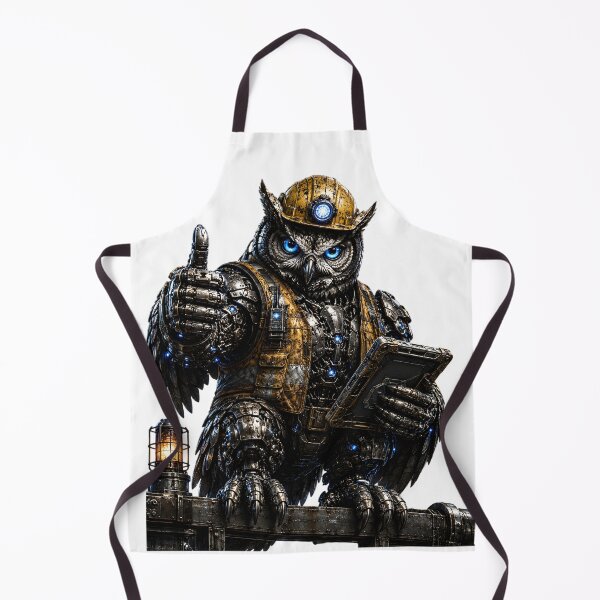 Item preview, Steel Owl Night Shift Supervisor – Mechanical Cyber Owl | Industrial Factory Guardian | Funny Workshop Art designed and sold by SteelCoat Studio.