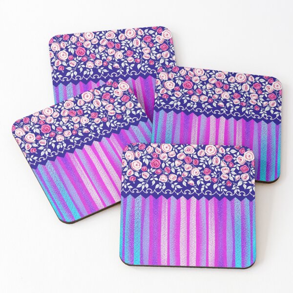 Item preview, Pink and blue floral pattern designed and sold by Chi261.
