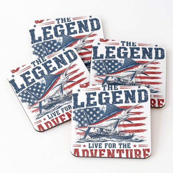 Item preview, Chase The Legend Live For The Adventure Marlin Fishing Angler American Fisherman designed and sold by SkeletonsDanger.