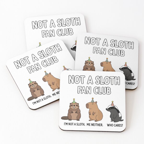 Item preview, Not A Sloth Fan Club Cute Capybara Beaver Skunk Party Hat Funny Animals designed and sold by Amir Faysal.