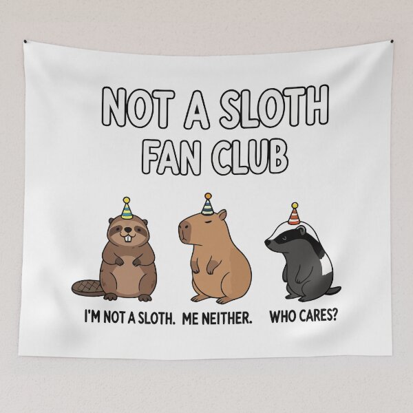 Item preview, Not A Sloth Fan Club Cute Capybara Beaver Skunk Party Hat Funny Animals designed and sold by Amir Faysal.