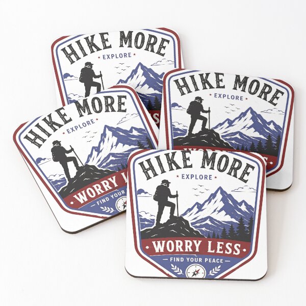 Item preview, Hike More Explore Worry Less Find Your Peace Hiking Outdoor Adventure Enthusiast designed and sold by SkeletonsDanger.