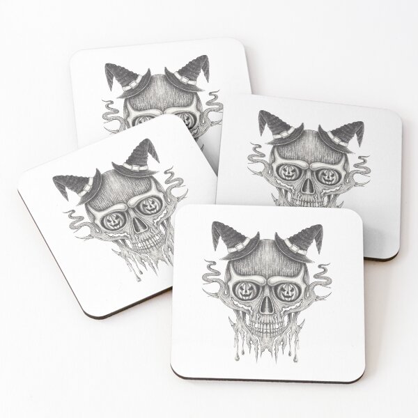 Item preview, Witch skull halloween surreal art. designed and sold by Jiwsurreal.