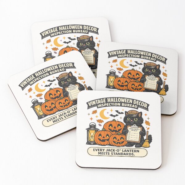 Item preview, Vintage Halloween Decor Inspection Bureau Black Cat designed and sold by Concrete Coffee Studio.