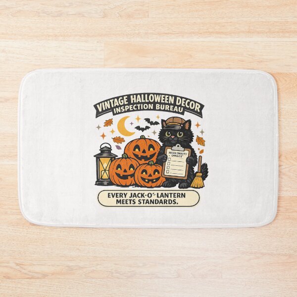Item preview, Vintage Halloween Decor Inspection Bureau Black Cat designed and sold by Concrete Coffee Studio.
