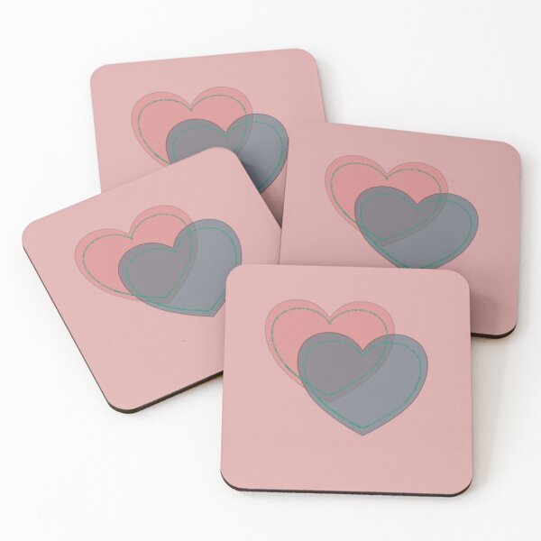 Item preview, Minimalist Interlocking Pastel Hearts Line Art  designed and sold by SahmatArt.