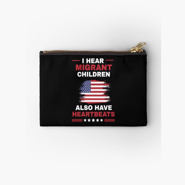Item preview, I Hear Migrant Children Also Have Heartbeats American Flag Human Rights designed and sold by DarylPope.