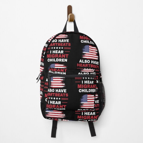 Item preview, I Hear Migrant Children Also Have Heartbeats American Flag Human Rights designed and sold by DarylPope.
