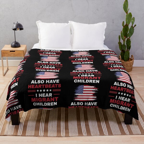 Item preview, I Hear Migrant Children Also Have Heartbeats American Flag Human Rights designed and sold by DarylPope.