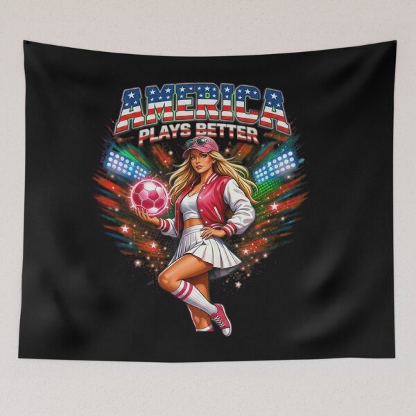 Item preview, America Plays Better Soccer Shirt | Patriotic Sports Girl Aesthetic designed and sold by Prime legend .