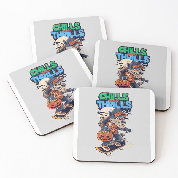Item preview, Chills & Thrills – Halloween Werewolf Skateboard Graphic T-Shirt designed and sold by Printyxo.