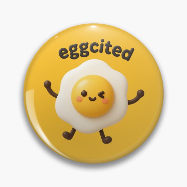 Item preview, Eggcited | Cute Fried Egg Kawaii Character | Funny Breakfast Food Pun designed and sold by Eathusiast.