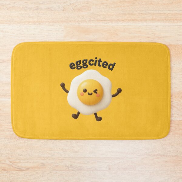 Item preview, Eggcited | Cute Fried Egg Kawaii Character | Funny Breakfast Food Pun designed and sold by Eathusiast.