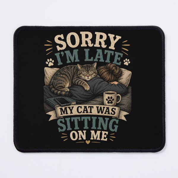 Item preview, Sorry I'm Late My Cat designed and sold by RetroPlus.