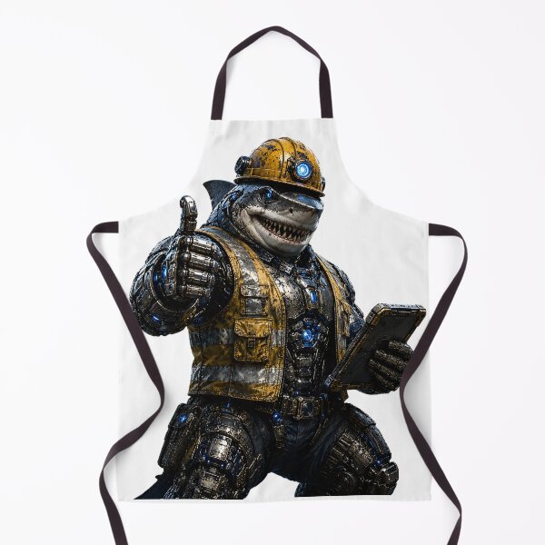 Item preview, Steel Shark Dockyard Foreman – Mechanical Cyber Shark | Industrial Port Supervisor | Futuristic Harbor Worker Art designed and sold by SteelCoat Studio.
