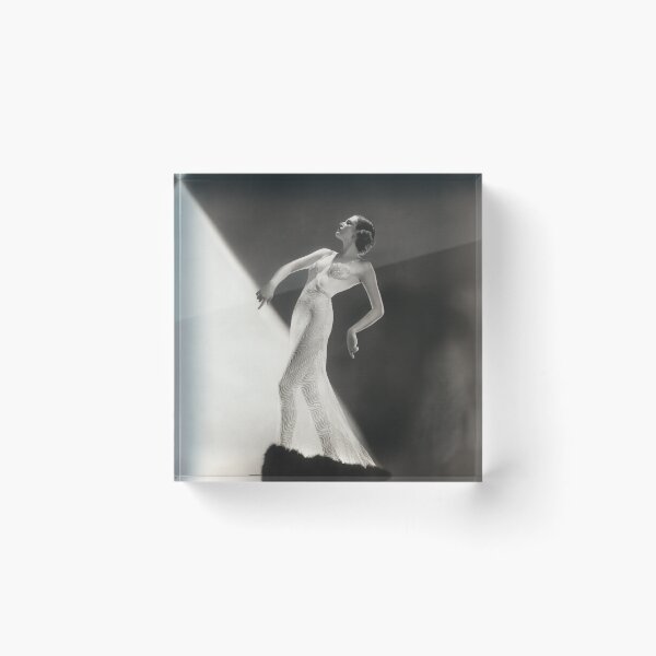 Item preview, Night and Day, portrait of roaring twenties Genevieve Phillips circa 1933 flapper fashion female vintage black and white photograph designed and sold by Astrid Arkhangelsky.