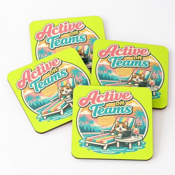 Item preview, Active on Teams – Retro Miami Pool Lounge Badge designed and sold by Timeless Junction.