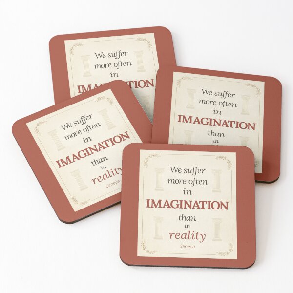 Item preview, We Suffer More Often in Imagination Than in Reality - Seneca - Elegant Script Stoic Quote - Red Ochre Version designed and sold by Stoic Core.