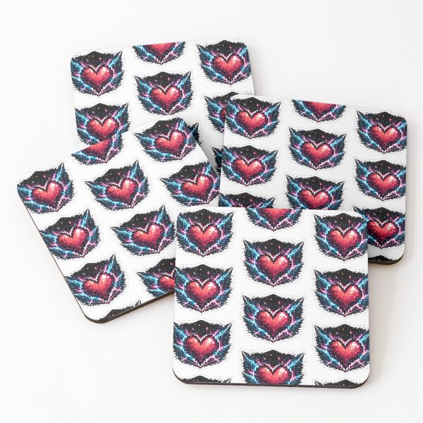 Item preview, Retro Pixel Heart Cyber Lightning Gaming Art designed and sold by RiteshCenter .